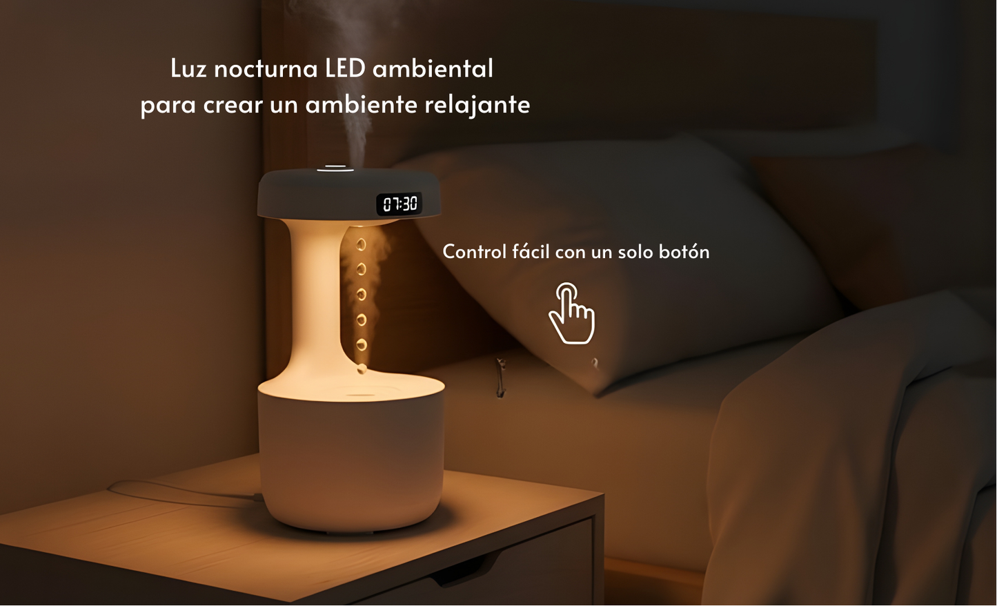 HUMIDIFICADOR ANTIGRAVEDAD LED