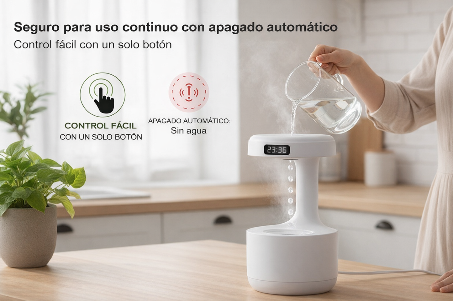 HUMIDIFICADOR ANTIGRAVEDAD LED